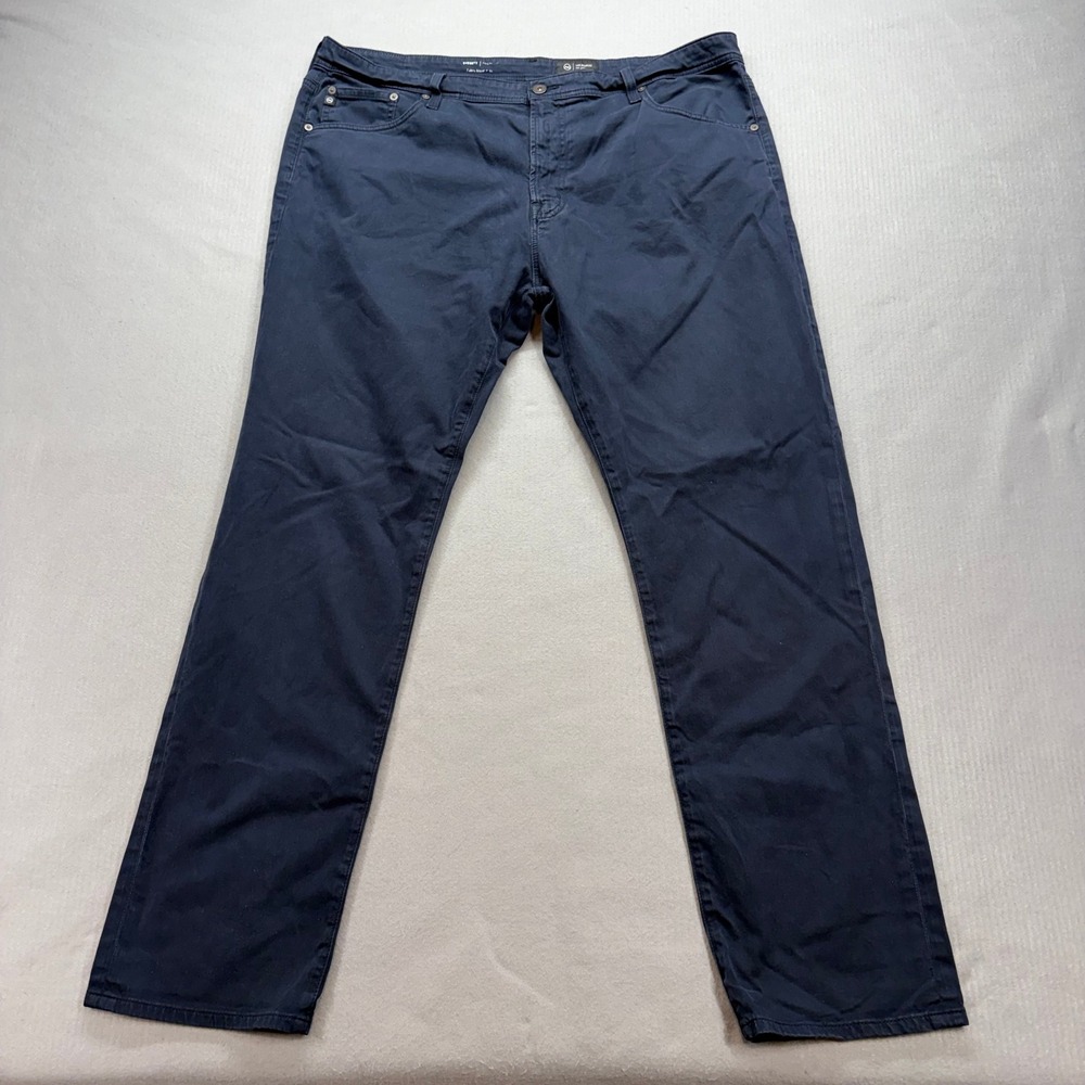 AG‎ Adriano Goldschmied Everett Pants Mens 40x32 Navy Blue Slim Straight Leg